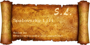 Spalovszky Lili névjegykártya