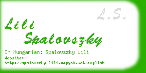 lili spalovszky business card